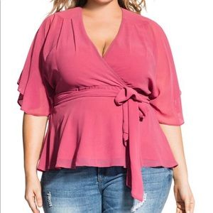 City chic elegant wrap rose brand new